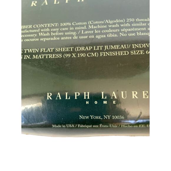 Vintage Lauren Ralph Lauren Twin Flat Sheet Ivory Off White - Picture 4 of 4